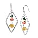 Silpada 'Colorful Array' Open Diamond-Shaped Natural Coral & Howlite Drop Earrings in Sterling Silver & Brass
