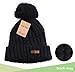 Brook + Bay Pom Pom Beanie Winter Hat for Women - Faux Fur Pompom Warm, Thick & Chunky Soft Cable Knit Hats - Cute & Trendy Cold Weather Knitted Caps - Stylish & Trendy Snow & Ski Beanies for Ladies