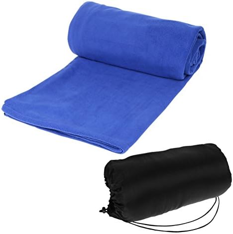 Sleeping Bag Liner | Double-sided Fleece 70.9”x31.5” Bag Liner for Sleeping Bag Protection | Portable Travel Sheet with Carry Storage Bag | Warmth Addition and Biting Insects Protection | Blue | 1621