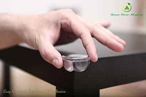 SECURE HOME SHOPPING | Tables, Furniture & Sharp Corners Protectors | Best Baby Proofing | Pre-taped 3M Adhesive | Transparent Anti-Collision Corner Guards (8 PACK)