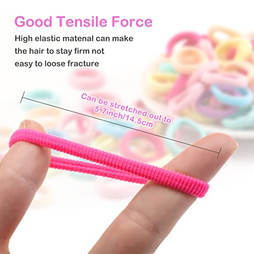 200PCS Baby Toddler Hair Ties, Multicolor Hair Ties, No Crease Hair Elastics Small Ponytail Holders Hair Ties for Kids Girls