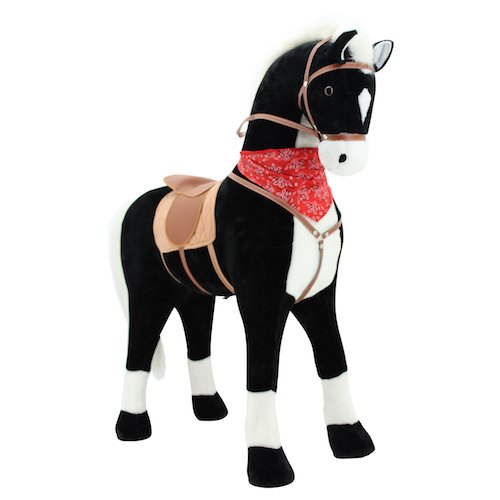 Sweety Toys 10325 Plüsch Pferd XXL GIANT Riesen Stehpferd Reitpferd 'BLACK DIAMOND' Größe ca.125 cm Kopfhöhe bis 100 kg belas