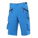 OUTON Men's Baggy Cycling Shorts Loose Fit Breathable Quick Dry Mountain Bike MTB Road Bike Bicycle Shorts Cycling Short Pants 1/2 with Zipper Pockets