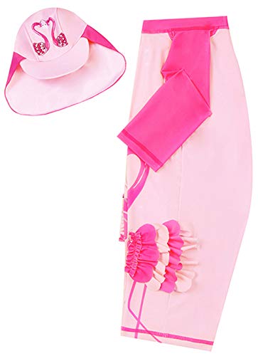 Baby Toddler Girls Unicorn Swimsuits One Piece Swimwear Bathing Suits Rash Guard UPF 50+ (Sweet Flamingo, 9-18 Months)