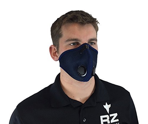 RZ Dust/Pollution Mask Bonus Pack w/5 Laboratory Tested Filters, Model M2, Mesh, Navy Blue, Size XL RZ Dust/Pollution Mask Bonus Pack w/5 Laboratory Tested Filters, Model M2, Mesh, Navy Blue, Size XL