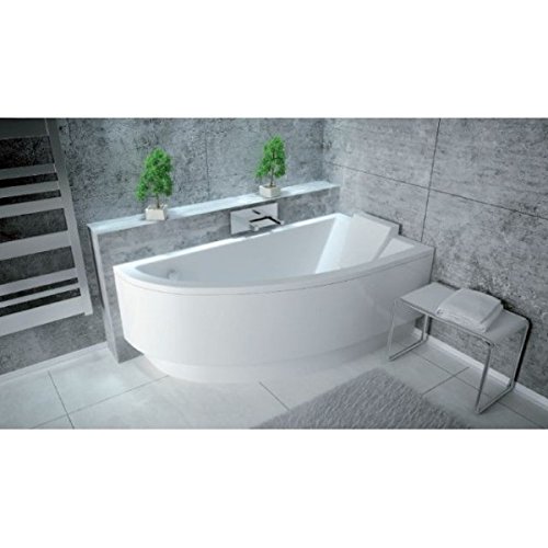 PRACTICA Offset Corner Bath SPACE SAVER 1400 x 700 mm with Front Panel