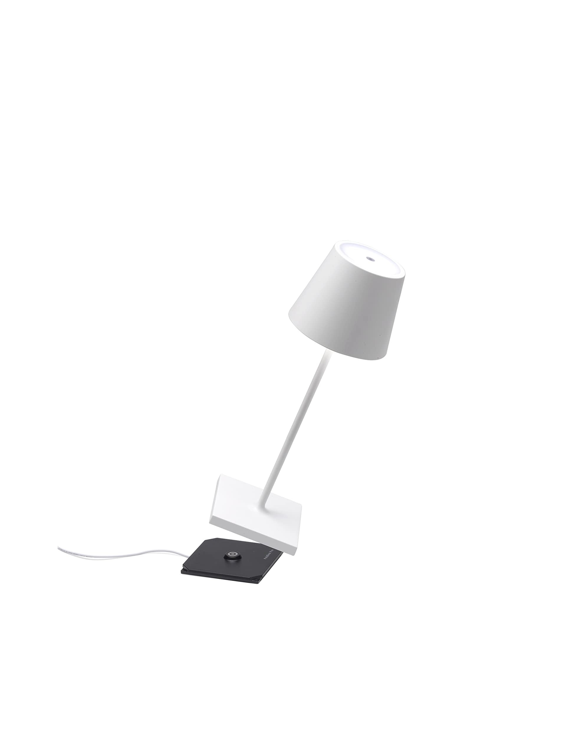 Zafferano, Poldina Pro Mini Rechargeable and Wireless Table Lamp with Touch Control, Can Also Be Used as Outdoor Light, Dimmer 2200-3000K, Height 30cm, White Image