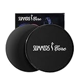 Sliding Discs, Gliding Discs,Smooth Exercise Core Sliders Reversible for use on Carpet or Hard Floors Abdominal Workout - Total Body Workout Equipment - Home Gym for Increased Stamina Burn Fat (Black)