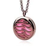 Essential Oil Diffuser Necklace by Inner Tundra - Titanium Plated Stainless Steel Aromatherapy Necklace Jewelry, includes 3 Reusable Felt Pads