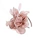 MonkeyJack Wedding Fascinator Hat Women Feather Flower Hair Band Church Tea Party Headdress - Pink