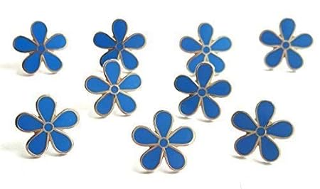 Massonico Set Di 9 Fiore Non Ti Scordar Di Me 11mm Spille Smaltate Spille