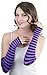 ToBeInStyle Women's Striped 100% Nylon Arm Length Warmers - Black With Purple Stripes One Size
