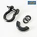 EAG 3/4 inch Black D-Ring Shackles 4.75 Ton Capacity with 7/8 inch Diameter Pin and Black Isolator Washer Kits 1 Pair