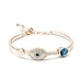LUREME Rose Gold Swarovski Elements Crystals Evil Eye Bangle Bracelet for Women Girls(bl003052)
