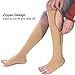 Ailaka Zipper Medical Compression Socks 15-20 mmHg for Women and Men, Knee High Open Toe Firm Support Graduated Varicose Veins Hosiery for Edema, Swollen, Nurses, Pregnancy, Recovery