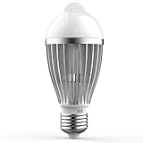 QPAU E27 5W Infrared Motion Light Bulb, Warm White
