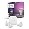 Philips Hue Starterkit – 3 Spots – GU10 – Duurzame LED Verlichting – Wit en Gekleurd Licht – Incl. Hue Bridge – Dimbaar…