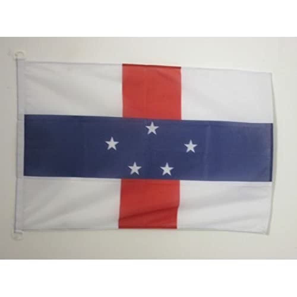 AZ FLAG - Netherlands Antilles Flag - 2x3 Ft - For Outdoor - Dutch Banner Knitted Polyester with Two Plastic Rings - Fade Resistant - Vivid Colors - 2' x 3' Feet - 90x60 Cm