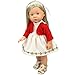 Adorable Baby Doll Clothes Short Two-piece Outfits Doll Dress for 14-16 Inches American Girl Doll , (Red)