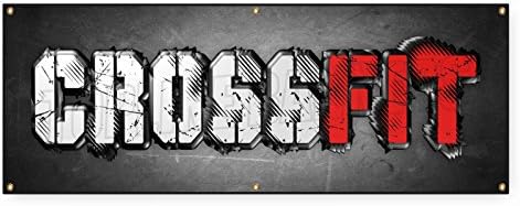 1.5 ft x 4 ft CROSSFIT BANNER SIGN core strength conditioning program nutrition