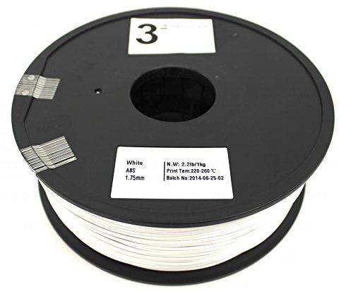 3rDment White 3D Printer Filaments - 1.75 mm ABS - Net Weight = 1.0 kg (2.2 lb), Compatible with All FDM 3D Printers - Replicator 2, Ultimaker 1, RepRap, Replicator 2x, Prusa i3, Mendel Prusa, Ultimaker 2, Replicator, Print/bot, Leapfrog Creatr, Zcorp, Solidoodle, UP! Plus, Form 1, Cube X, Up! Mini, Creator, Mende!Max, uPrint, PowerWasp, Dimension, Lulzbot, Felix 2.0