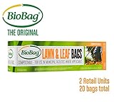 BioBag Premium Compostable Lawn & Leaf Yard Waste Bags, 33 Gallon, 10 Count (Pack of 2)