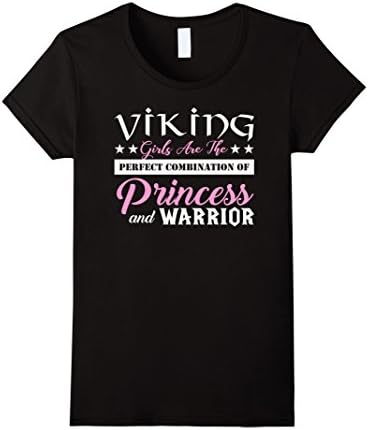 Womens Viking Girls Combination Of Princess and Warrior T-Shirt XL Black