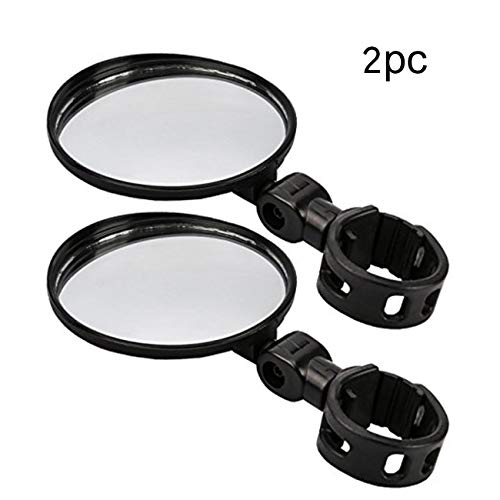 Do4U Bike Mirrors, 2pcs Bicycle Cycling Rear View Mirrors Adjustable Rotatable Handlebar Mounted Glass Convex Mirror for Mountain Road Bike (2pcs)