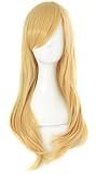 MapofBeauty 24"/60cm Girls Long Anime Side Bangs Great Wavy Curly Cosplay Party Wig (Orange Yellow)