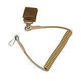 Lanyard - Adjustable Rope Lanyard for Keys Whistle ID Cards and tools - Security Belt Strap Spring Retention Coil Outdoor Sport - Khaki