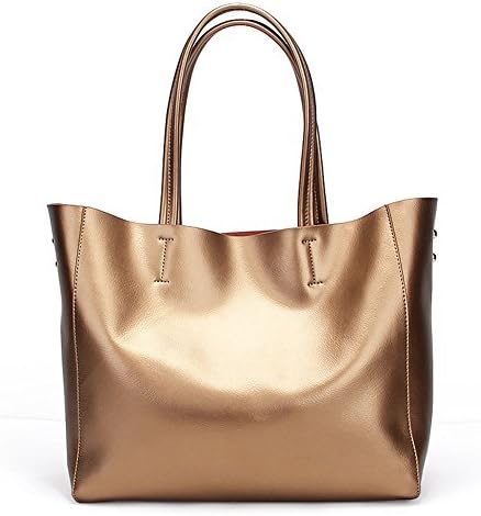HeyKiss Lady 2016 Simple Fashion Large Capacity Pearly Lustre Cowhide Handbag(Gold)