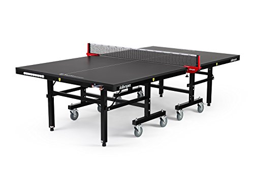 Killerspin MyT10 Folding Ping Pong Table| Adjustable Indoor Competition Table Tennis Table with 1" Top and Storage Pockets| Tournament Quality Construction, ITTF Standard| BlackPocket (Black)