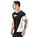 Elite Sports New Item Short Sleeve Compression, Mma, Bjj, No Gi, Cross Training Rash Guard, Large, Black/White