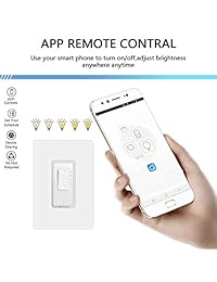 Martin Jerry   Interruptor de regulador de intensidad inteligente compatible con Alexa como regulador de luz WiFi, no requiere concentrador, color blanco, funciona con  Assistant, 400.00watts