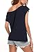 Hotouch Women's Off Shoulder Shirt Loose Sexy Short Sleeve Solid T Shirt Casual Blouse