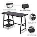 Tangkula Computer Desk with Shelves, Modern Trestle Desk Home Office Desk with Storage Shelf, Space Saving Study Writing Desk, Desk for Bedroom