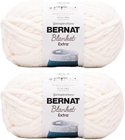Bernat Blanket Extra Chunky Chenile Acrylic Yarn - 300g/10.5oz #7 Jumbo Heavyweight Yarn for Knitting & Crocheting, Amigurumi, Thick Blankets (Vintage White, 97 Yards), 16102727042P02 (Pack of 24) Image