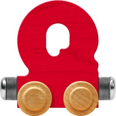 Maple Landmark NameTrains Bright Letter Car Q - Made in USA (Red)