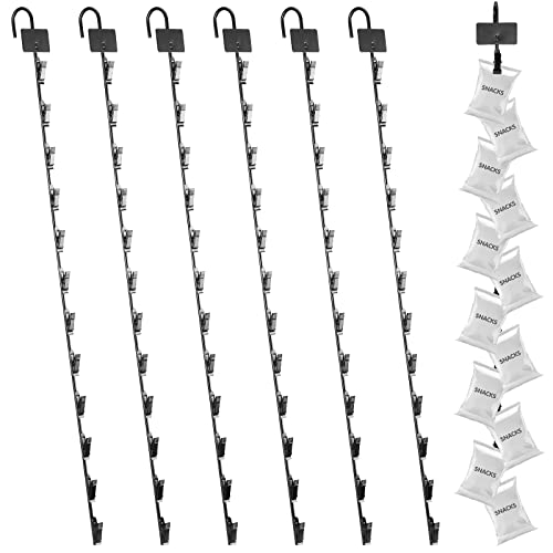6 Pack Merchandise Hanging Strips With Hooks - 32.3 Inch Metal Display Strips, Includes Label Plates & Screwdriver - View #4