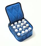 16-Bottle Essential Oil Carrying Cases hold 5ml, 10ml and 15ml bottles - Royal Blue with Baby Blue interior - 4