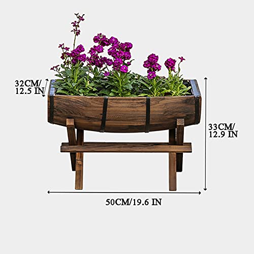 PLHMS Holzeimer im Freien Blumentöpfe, rustikales Pflanzgefäß, Pflanzkübel Holz, erhöhte Gartenbeete Hochbeet… – Bild 4