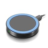 Qi Wireless Charger, GMYLE Mini Qi Charging Pad for All Qi Compatible Smartphones - Black / Blue