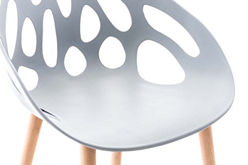 CLP-Sedia-in-Polipropilene-Hailey-Sedia-Design-Telaio-in-Legno-di-Faggio-Sedia-da-Pranzo-Seduta-44-cm-Sedia-Moderna-Portata-Max-150-kg-Sedia-Attesa-Facile-da-Pulire-Grigio