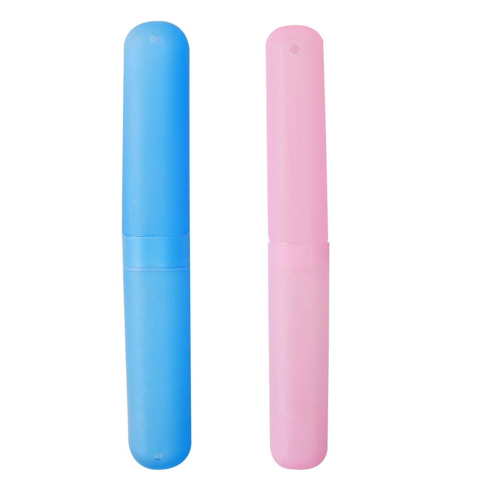 nuoshen 2 Pcs Plastic Toothbrush Case, Portable Toothbrush Holder Toothbrush Cover Storage for Daily, Travel