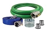 Anderson Process 2" PVC Water Suction and Water Discharge Hose Kit - Quick-Connect Water Pump Hose Kit w/ Cam & Groove Couplings