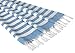 Sandy Beaches 100% Organic Cotton Turkish Towel, Large Beach Towel/Bath Towel, 39x70. Blue and White Striped