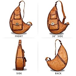 Genuine Leather Large Sling Bag for Men and Women