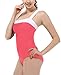 Vintage One Piece Bathing Suits Swimsuit Push Up Swimwear for Women Cute Pink M