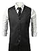 Brand Q 3pc Men's Dress Vest NeckTie Pocket Square Set for Suit or Tuxedo