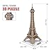 CubicFun 3D French Puzzles Small Paris Architecture Building Paper Model Craft Kits Toys for Adults and Teens, Eiffel Tower, 71 Pieces
